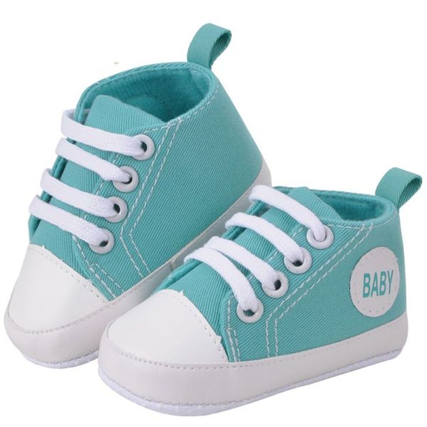 

2017 baby boy shoes newborn kids toddlers canvas cotton crib shoes lace up casual prewalker first walkers