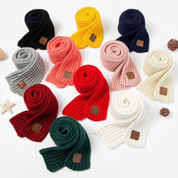 

baby kids children boy girls plain winter warm knit scarf shawl stole wraps scarves acrylic scarfs, Blue;gray