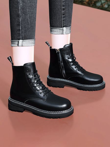 

2020 guciheaven leather waterproof platform martin boots black women shoes white increased fashion to increase luxury designer women boots, White;red