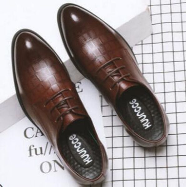 Gelinlik iş ayakkabıları İngiliz sivri erkekler iş erkek ayakkabısı üst düzey İtalyan deri G175 824 464