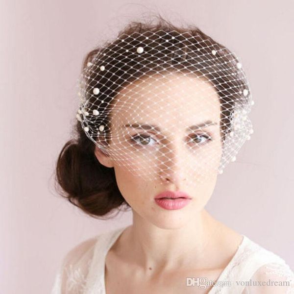 

2020 fashion white ivory veil bride veil spring summer flowers applique lace short accessories exports abroad