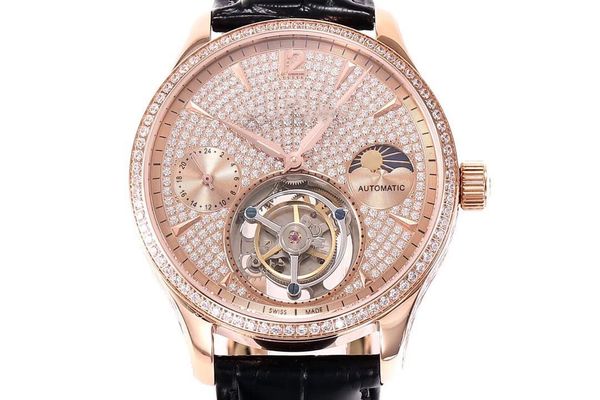 

high real features sapphire complex crime star 3310 quality flywheel leather watch watchband mirror full manual diamond watch cupfq, Slivery;brown