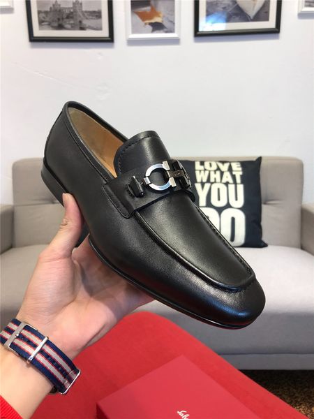 

19ss 2019 men formal business brogue shoes luxury men's crocodiles dress shoes male casual genuine leather wedding party loafers, Black