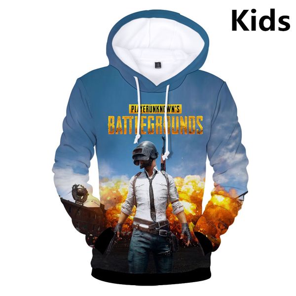 

kids hoodies 3d print playerunknown's battlegrounds pubg hoodies sweatshirts in boys girls lovely children autumn warm clothes, Black