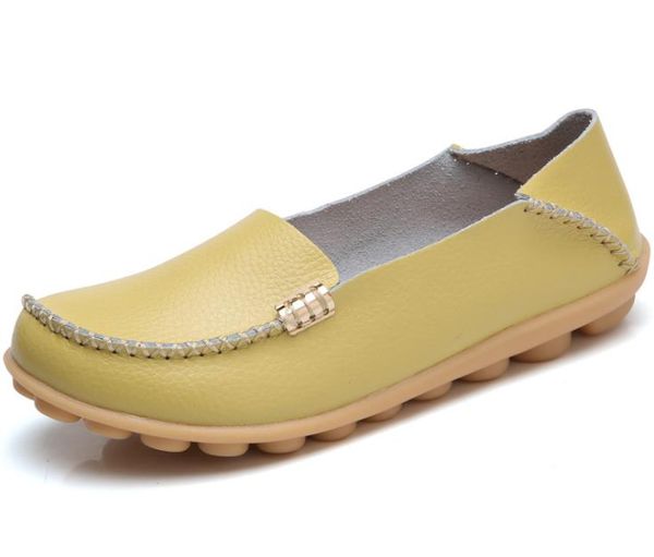 

women shoes non-slip comfortable leather flats women's casual shoes 1023, Black