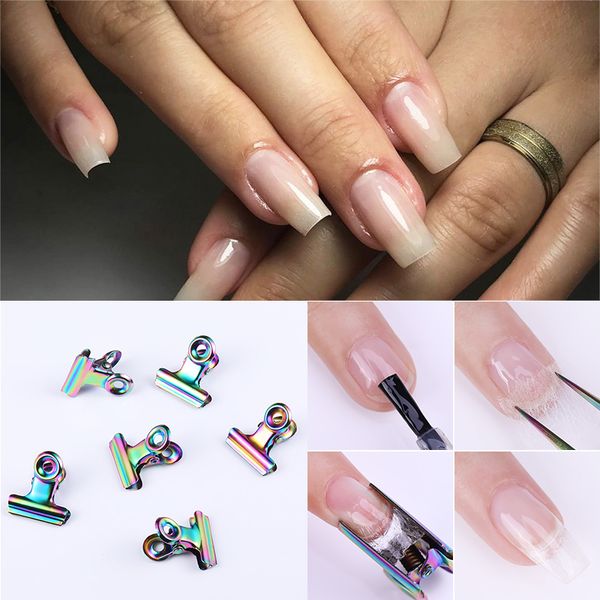 

1pc/6pcs c curve nail pinching for fiberglass nails tips extended stainless steel nail finger clips art tools