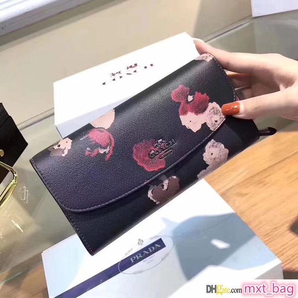 

престижная женщина с кожаного бумажником сцепления camellia печать кошелек держатель молния карман для женщин, Red;black