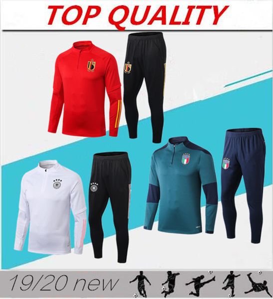 

2020 italy belgium national team soccer training suit 19/20 verratti de bruyne r. lukaku e. hazard football jacket jogging tracksuit chandal, Black
