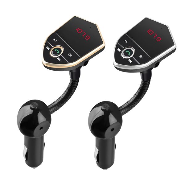 

602e car kit handswireless bluetooth fm transmitter aux audio music mp3 player dual usb charger support tf card/u disk