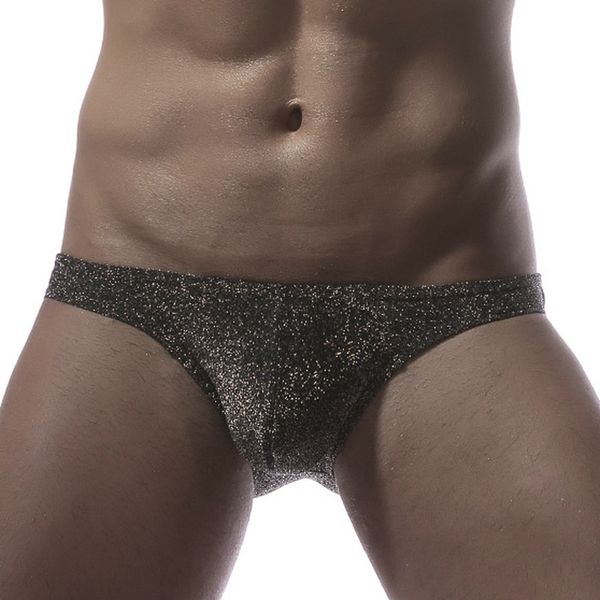 

men's underwear bling club wear party u-convex men's briefs comfortable breathable elastic bag hip lingerie underwear, Black;white