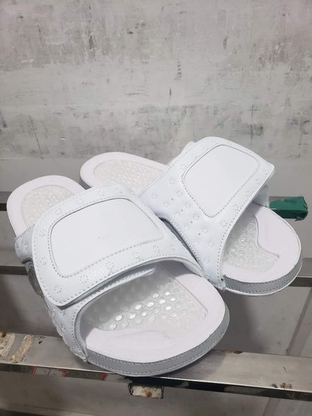 

2018 new arrival 13s full white bubble sole sandals leather outdoor shoes men shoe size us7-us13