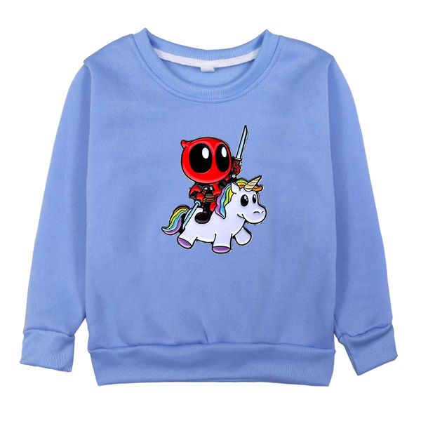 

autumn winyer toddler sweatshirts kid baby girls boys o-neck t shirt deadpool print long sleeve hoodies clothes streetwear, Black