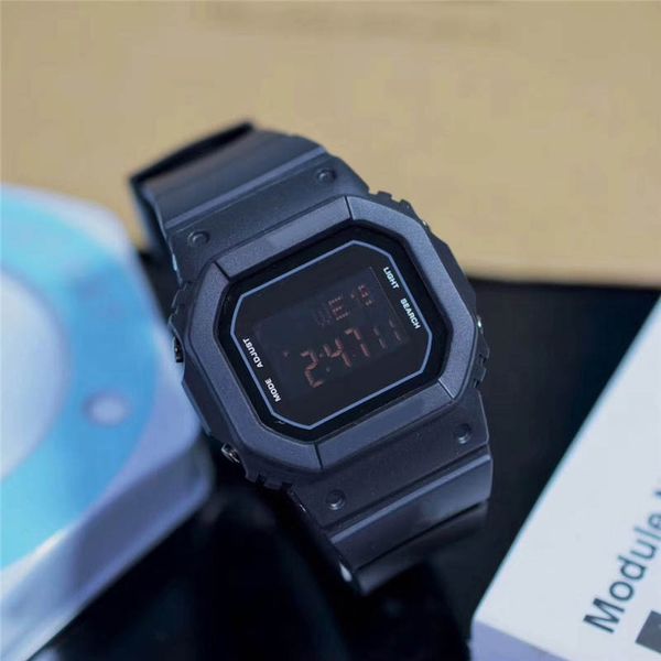

casual womens digital watch with day date ladies designer luxury watches rectangle digital liquid crystal display wristwatch momtre de luxe, Slivery;brown