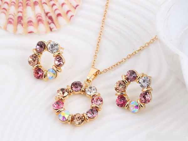 

jg1 20pcs bridesmaid jewelry set wedding crystal pendant necklace set like dubai 18k gold jewelry indian african fashion jewelry y5502, Silver