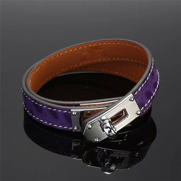 

высокого качество h браслеты змейки кожаного ремня браслет золото и серебро металл цвета классических горячих продажи ремешки, Black