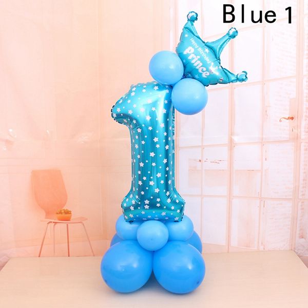 

1set new balloon gradient digital crown birthday party aluminum balloon 32 inch aluminum film digital balloon