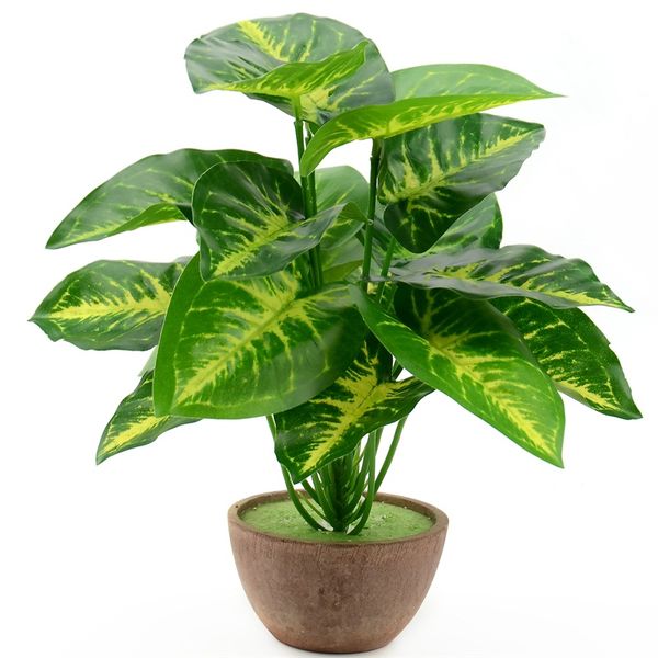 

1bunch /18 leaves artificial silk green scindapsus aureus leaf for wedding decorations fake bonsai tree plant accessories