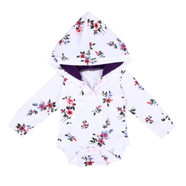 

новорожденные цветочные ромпер hoodie новорожденный мальчик девочка с длинным рукавом комбинезона outfit set, Blue