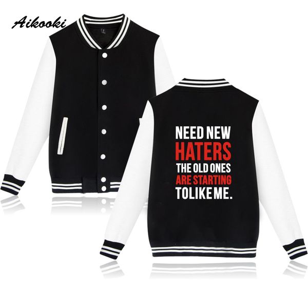 

haters женщины baseball jacket клуб любители cotton женская мужская мода весна осень одежда звезда idol куртка, Black;brown