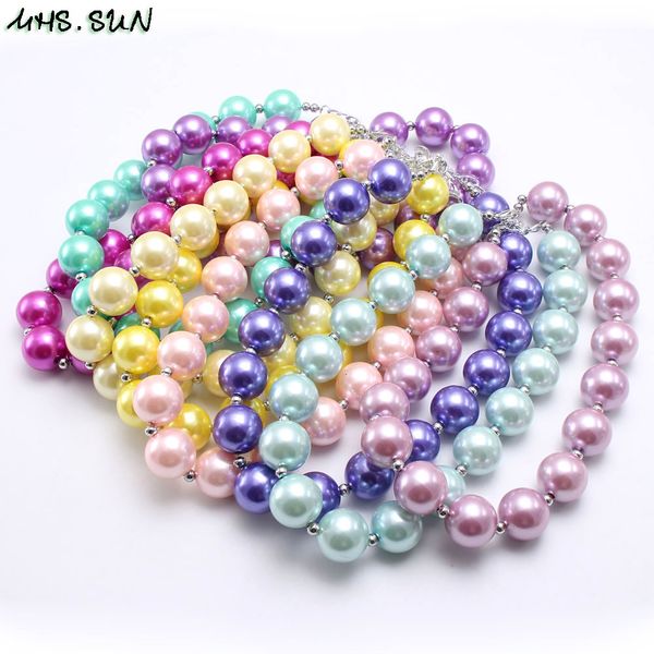 

Оптовая Твердые Красочные Девушка Малыш Коренастый Бусы Ожерелье Блестящий Жемч