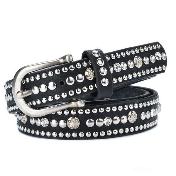 

престижный тонкий черный пояс женского вскользь алмазного ремень пряжка иглы мод ladies пояса hip hop кожа rhinestone талия ремни, Black;brown