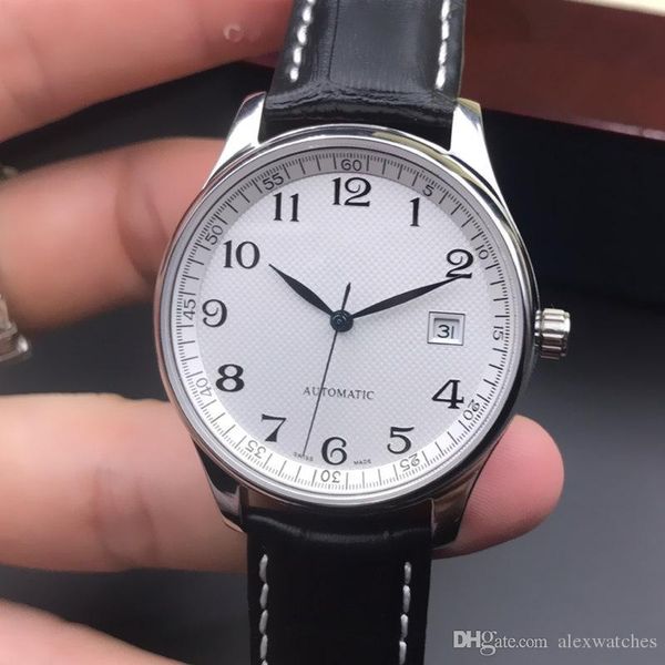 

luxury watch mens watches 316l stainless steel case cowhide strap 2813 mechanical automatic sapphire fashion wristwatches montre de luxe, Slivery;brown