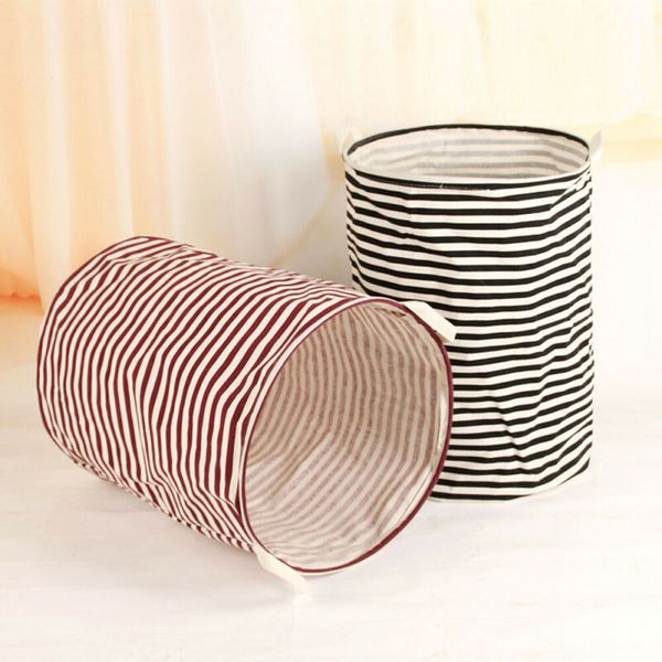 

cotton linen storage basket dirty clothes/toys other sundries storage bucket foldable fabric waterproof hamper laundry basket
