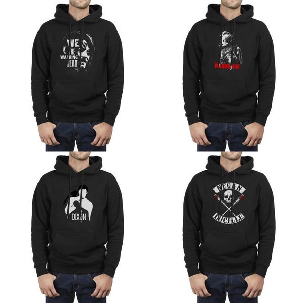 

fashion men walking dead black fleece hoodies,sweatshirt personalised cool make hoodies daryl dixon red the we are zombie rick grimes