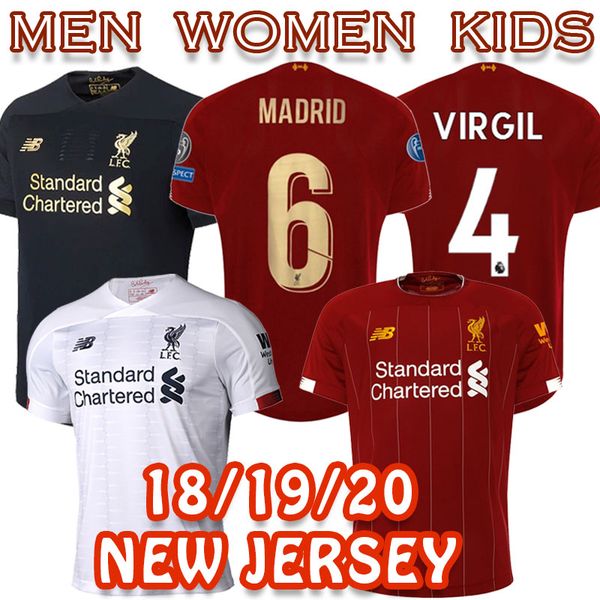 

2018 19 20 liverpool thailand quality occer jer ey alah firmino keita virgil mane fabinho home away third men women kid football uniform