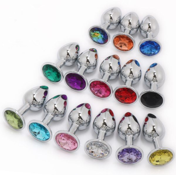 

14 colors available small size metal anal butt plug products toys colorful jeweled anal stimulating masturbator anus dilator toys