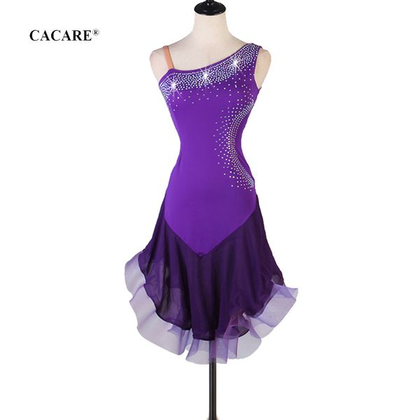 

2020 Latin Dance Dress Women Latina Salsa Latin Dance Competition Dresses CHEAP Customize D0138 Fluffy Sheer Hem Rhinestones