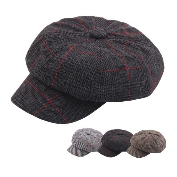 

2020 досуг 8-панельный стиль проверенный газетчик берет шапка шляпа для женщин