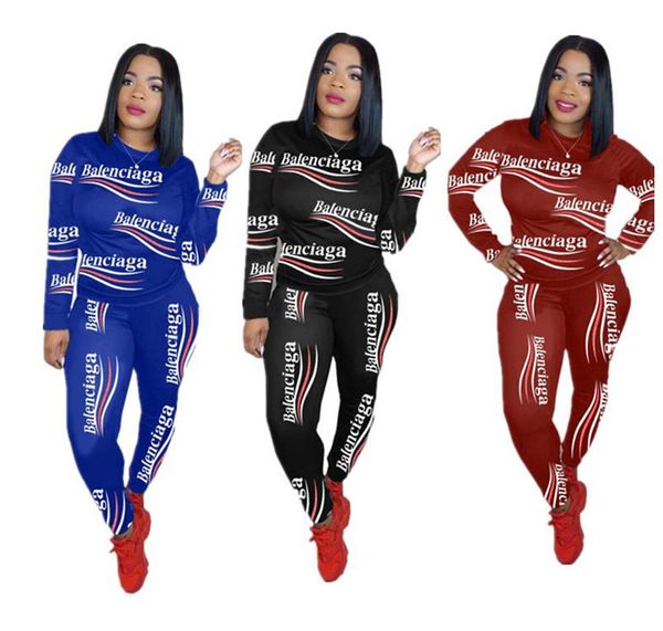 

full ba letter tracksuit long sleeve t shirt hoodies + pants leggings two piece set letter print outfits autumn t-shirt sportswear suit s-2x, White