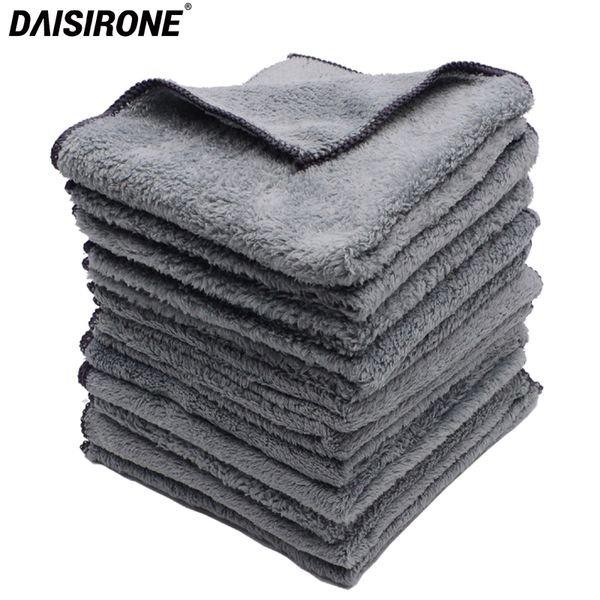 

12pcs 35*35cm microfiber coral velvet plush microfiber car cleaning cloths car care wax polishing detailing drying towels soft