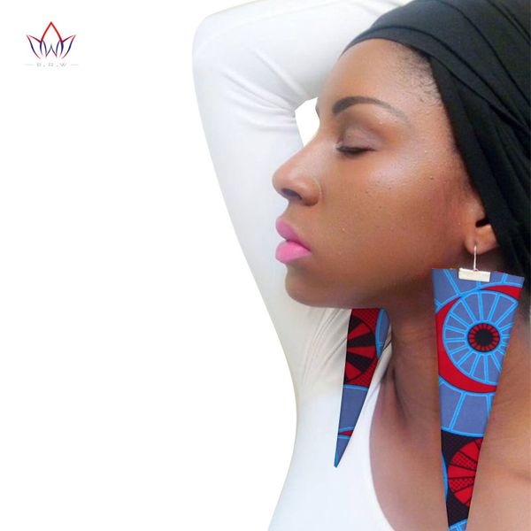 

trendy african fabric earrings handmade earrings for women party gift african print ankara big oversized drop earrings wyb279, Silver
