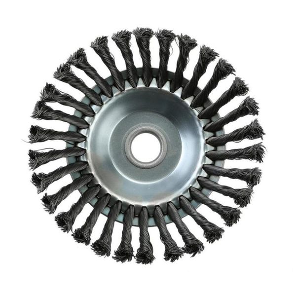 

deburring steel wire wheel brush disc for grass trimmer landscaping rotary brush joint twist knot grass cutter accessories