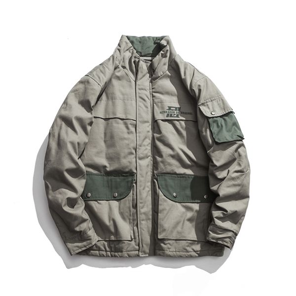 

2019 new winter men jackets thickening parkas male coat streetwear fitness casaco masculino parka hombre lbz136, Tan;black