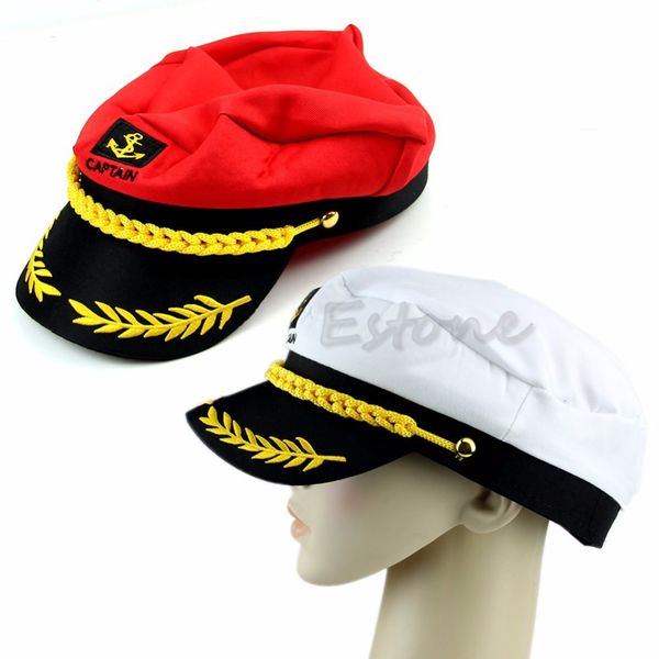 

peaked skipper sailors navy captain boating hat cap fancy dress -y107, Blue;gray
