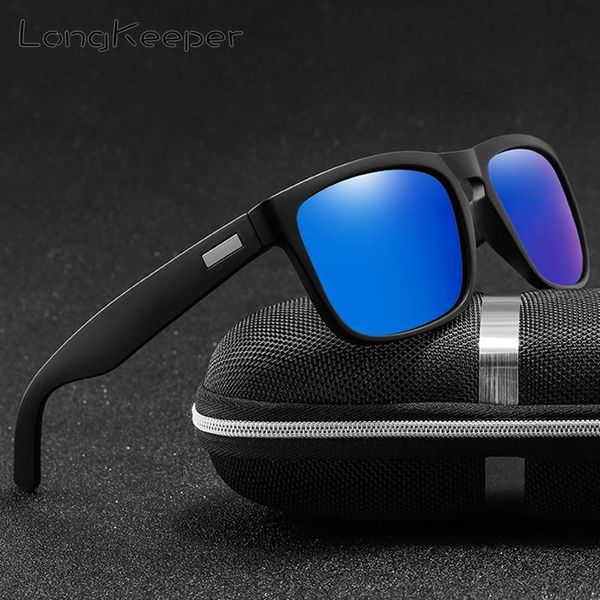 

longkeeper классические поляризованные очки мужчины женщины brand design square вс очки мужской driving goggle uv400 gafas de sol, White;black