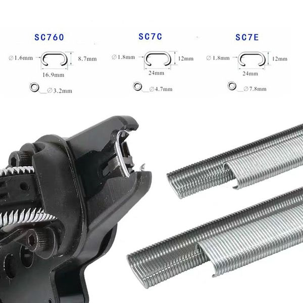 

18000pcs pneumatic hog rings c ring nails staples clips sc760b sc7c sc7e c ring tool plier air gun upholstery cage fence nails