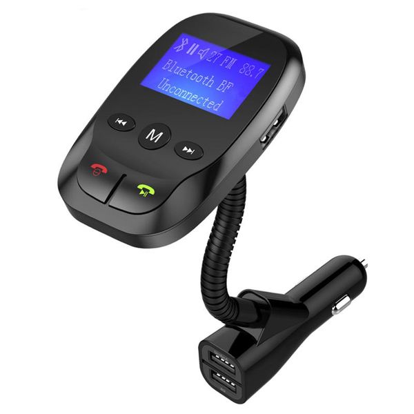 

Car Fm Transmitter Bluetooth Wireless In-Car Radio Car Kit AUX Bluetooth Handsfree and Dual USB Charger Support TF Card & U Disk LCD Display