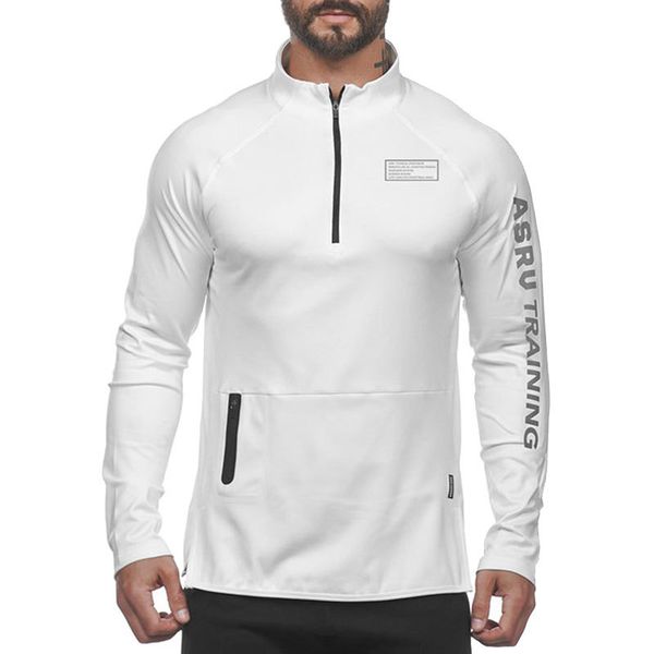 

мужская письмо повседневная jogger фитнес с длинным рукавом футболки для мужчин новый athleisure спорт тренировки топы тройники рубашки, White;black