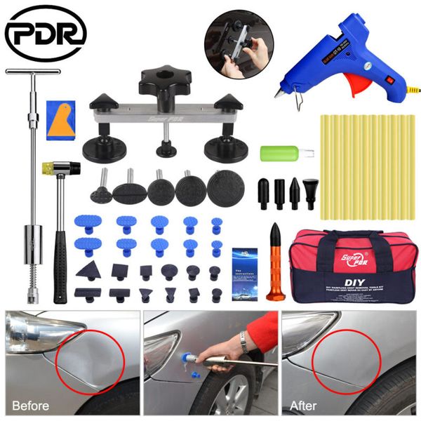 

54pcs/set paintless dent repair pdr tools slide hammer t bar puller glue gun tap down hammer