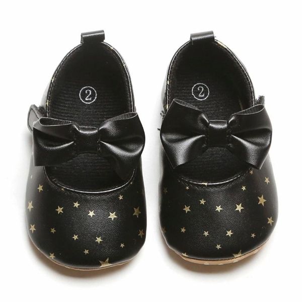 

toddler kid baby summer shoes anti-slip girls princess cute toddler first walk star printed bow spring summer shoes #1225, Black;red