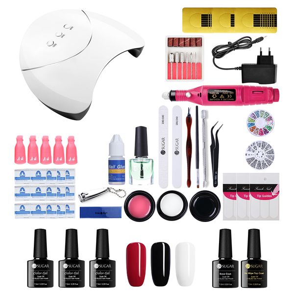 

ur sugar manicure nail full set uv led lamp dryer with nail gel polish kit soak off uv gel electric drill for art tool