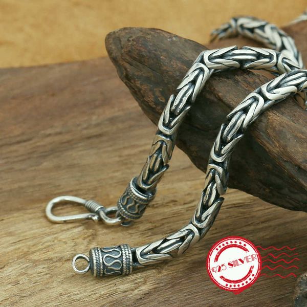 

s925 sterling silver men's necklace personality fashion classic jewelry domineering rope punk style chain 2020 new gift to send