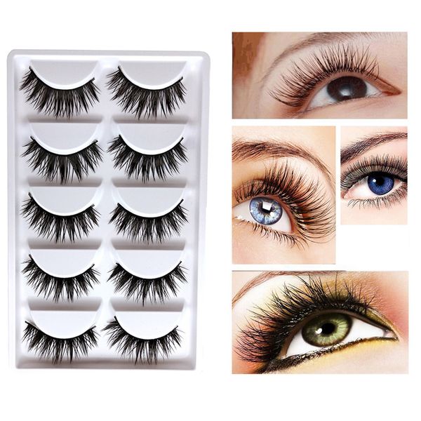 

fashion party false eyelashes lashes voluminous eye lashes 5 pair makeup tool natural faux mink false eyelashes #05