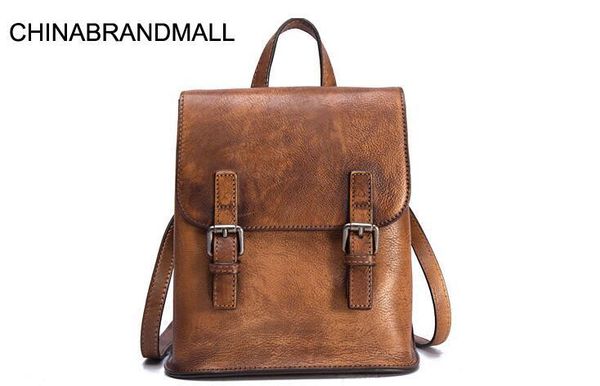 

genuine leather cow skin women fashion solid backpack outdoor casual bag