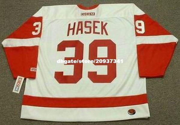 

wholesale mens dominik hasek detroit red wings 2002 ccm home retro hockey jersey, Black;red