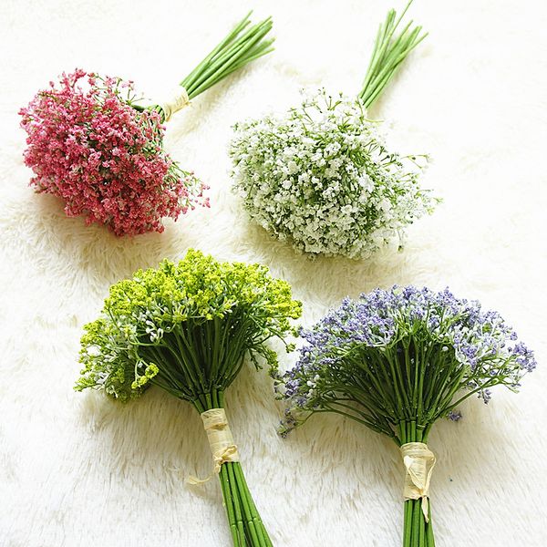 

16pcs artificial flowers fake gypsophila diy garden wedding home christmas decor for home plant wall decoration